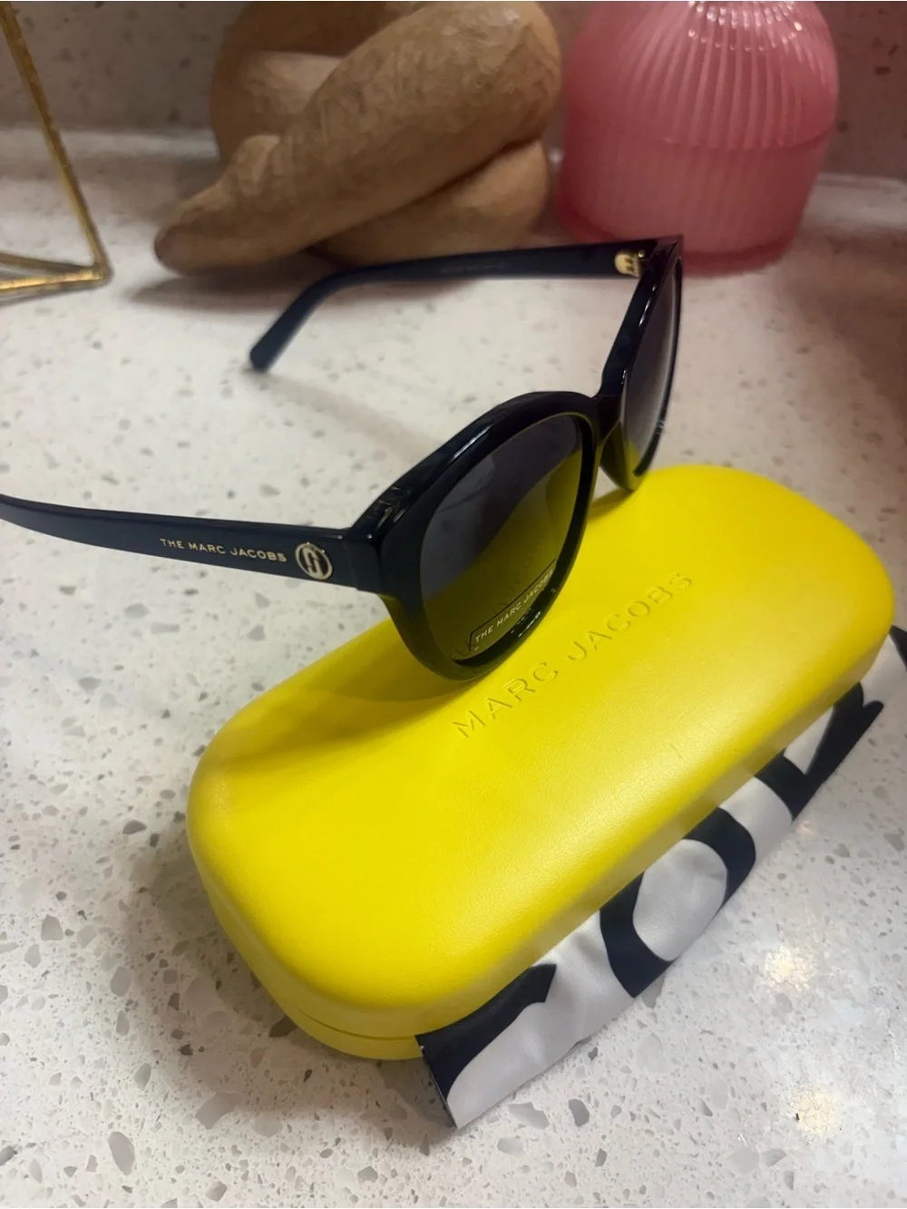 Marc Jacobs Black Cat-Eye Sunglasses with Dark Lenses